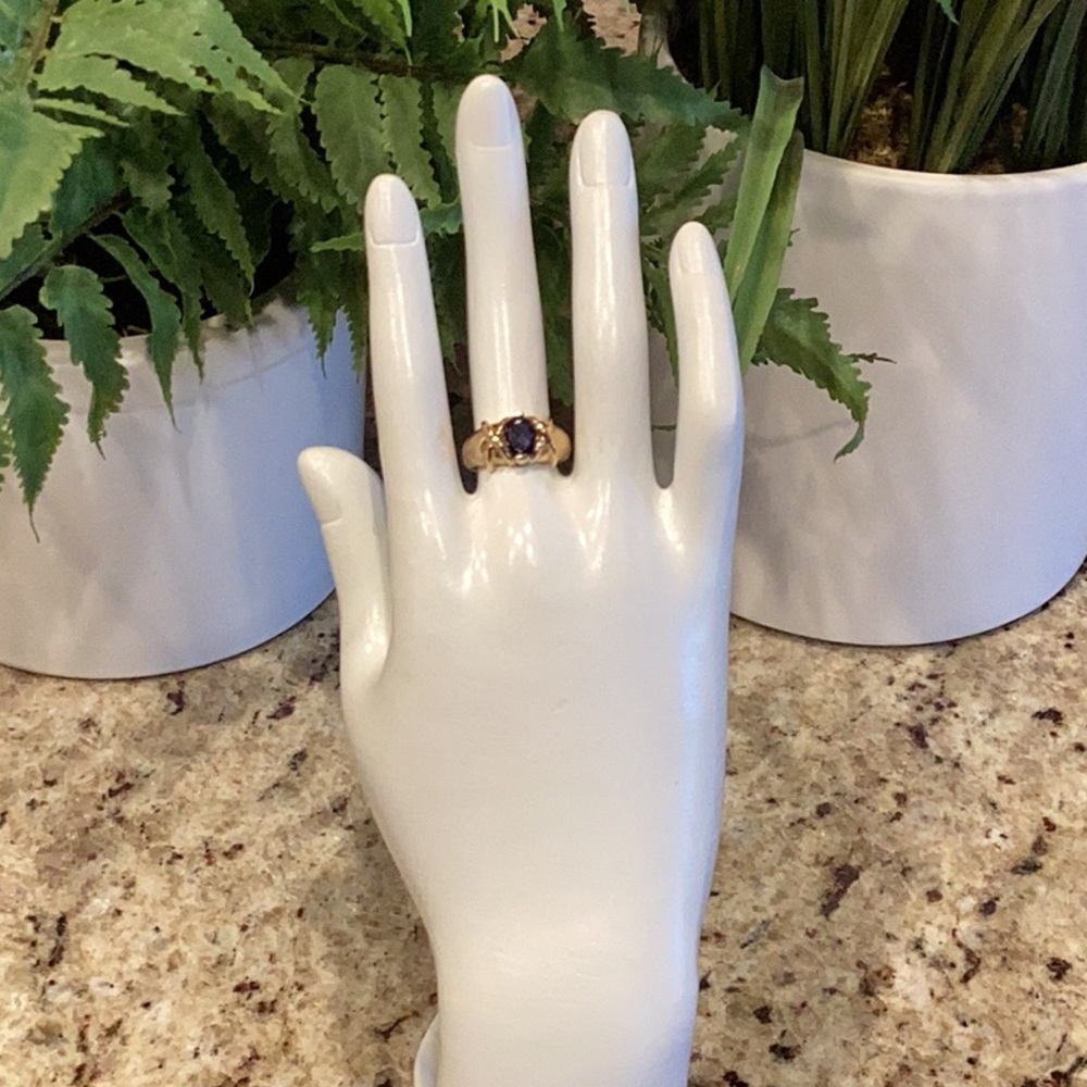 Solid 10K Gold XOX Iolite Ring